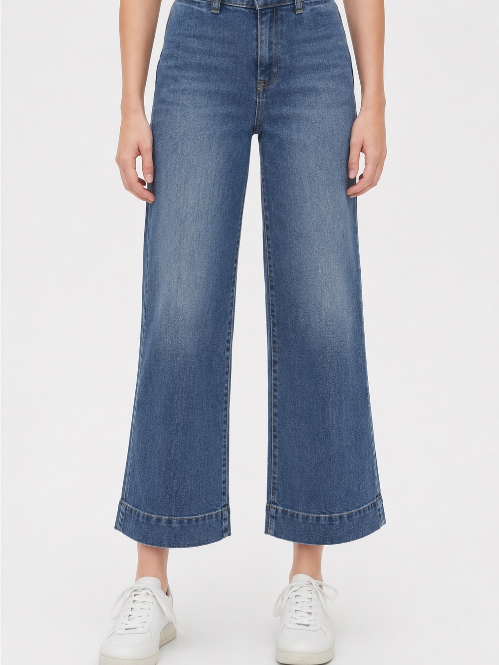 Gap High-Rise Wide-Leg Cropped Jeans in Dark Blue 4/27